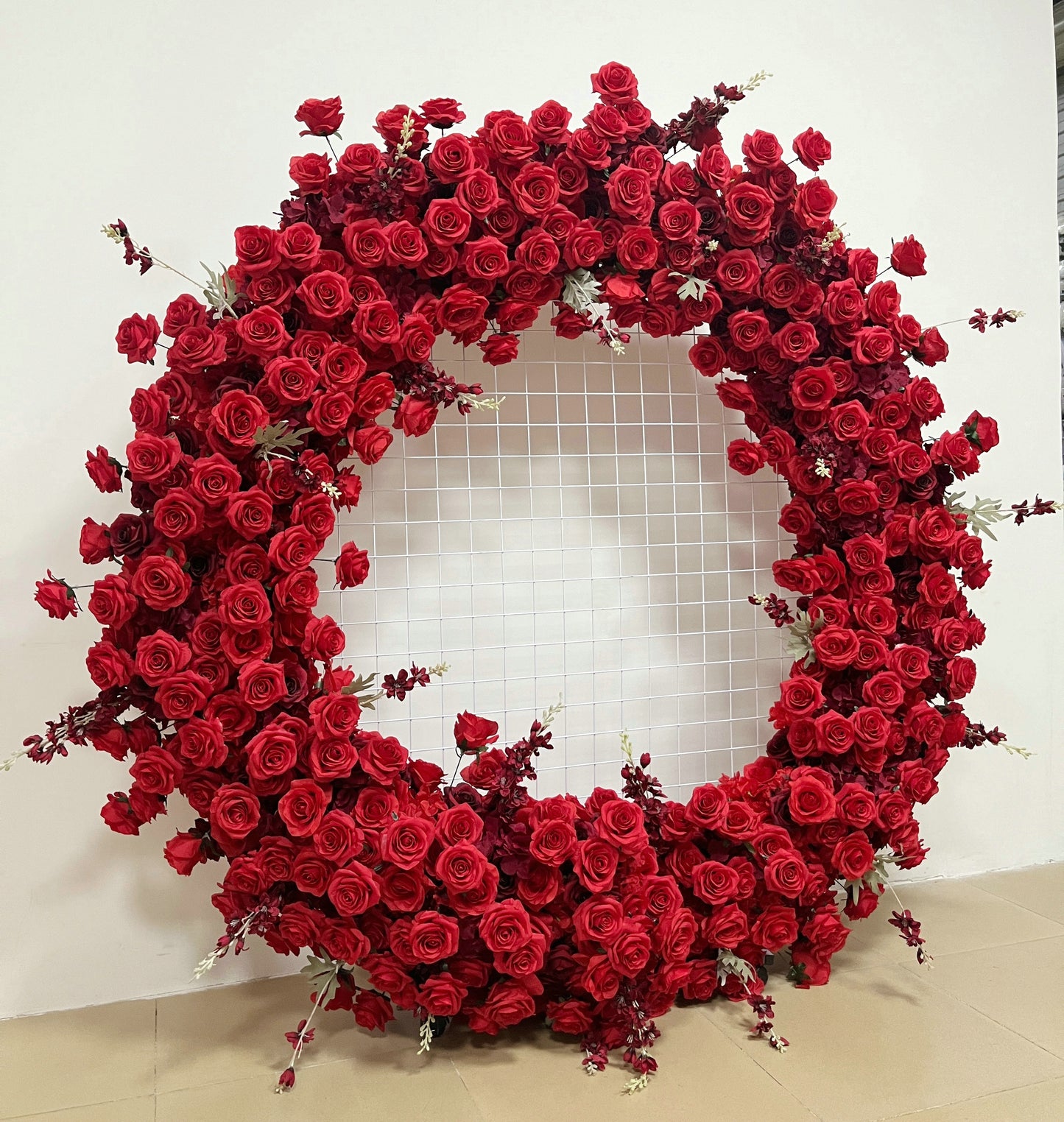 Circle Arch Red Rose Flower Garland Articial Wedding Decoration Flower Arrangement