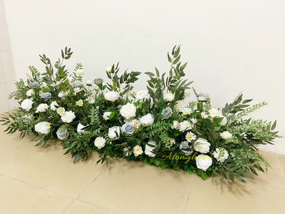 Dusty Blue Winter Wedding Floor Flower Aisle Flower Christmas New Year Decoration Floral