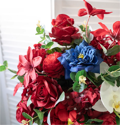 Flower Wedding Centerpiece,Artificial Red Darkblue Flower Ball,Dinner Business Decoration