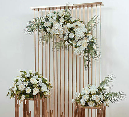 Cream Flower with Greenery Artificial Archway Flower, Flower Centerpiece, Wedding Engagement Party, Stage Decors Custom Flower