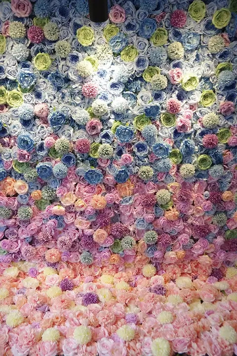 Gradient Flower Wall Panel, Warm Color, Wedding Party Home Store Baby Shower Background Decor