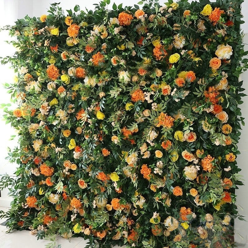 Bright Orange Yellow Flower Wall Diy Craft Wall Decoration Backdrop Wedding Home Party Decor
