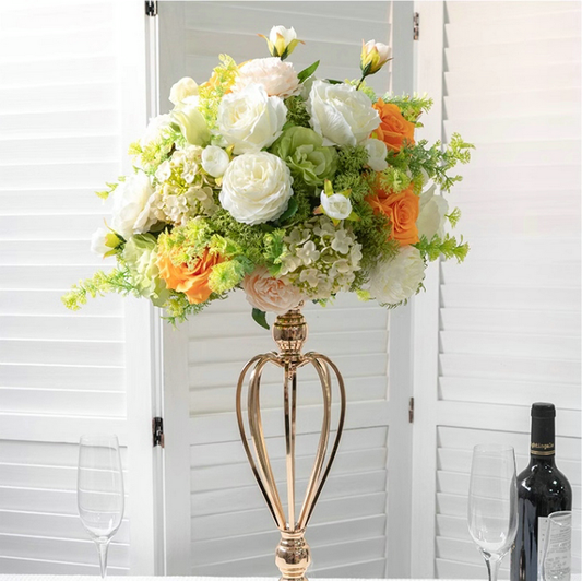 Ivory Orange Flower Wedding Centerpiece,Artificial Flower Ball,Dinner Business Decoration