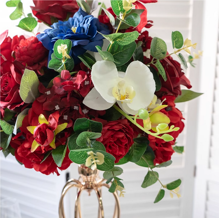 Flower Wedding Centerpiece,Artificial Red Darkblue Flower Ball,Dinner Business Decoration