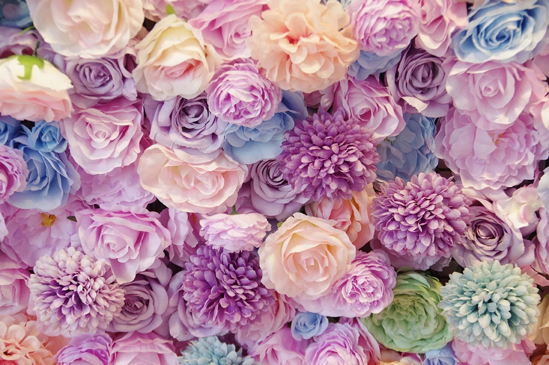Gradient Flower Wall Panel, Warm Color, Wedding Party Home Store Baby Shower Background Decor