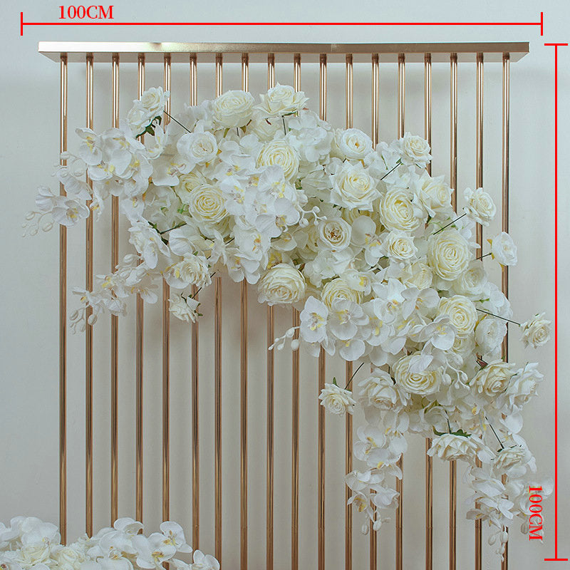 Cream Rose, Orchid Artificial Archway Flower, Floral Row, Flower Centerpiece, Wedding Engagement Party, Stage Decors Custom Flower