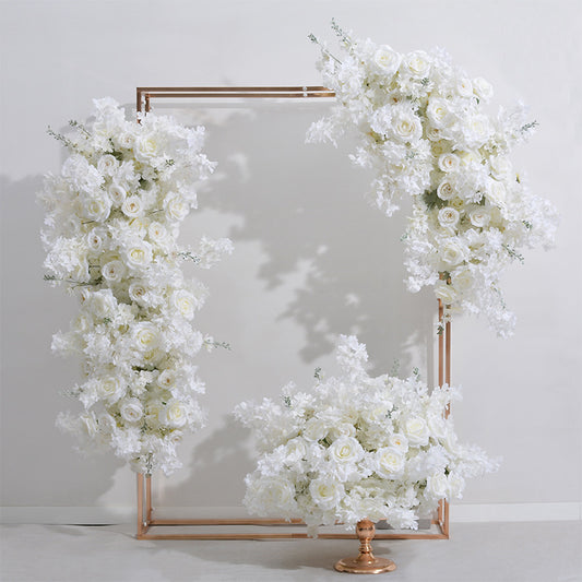 Artificial Ivory Flower Arrangement,Centerpiece,Custom Wedding Table Flower Runner,Restaurant Home Decor