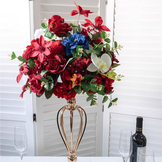 Flower Wedding Centerpiece,Artificial Red Darkblue Flower Ball,Dinner Business Decoration