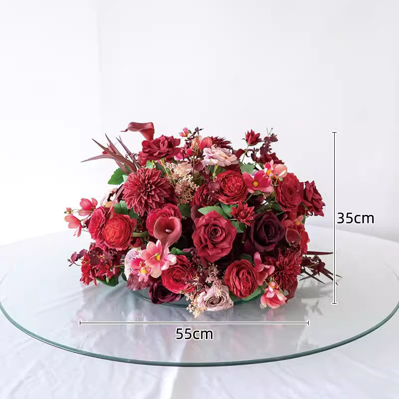 Mauve Wedding Reception Flower Ball Table Centerpieces Restaurant Dinner Table Decor