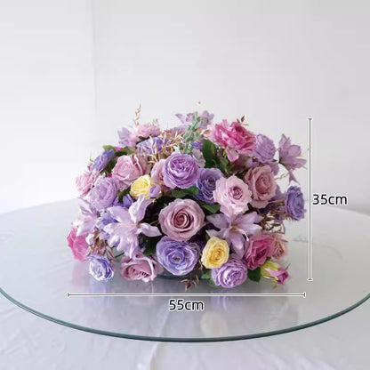 Mauve Wedding Reception Flower Ball Table Centerpieces Restaurant Dinner Table Decor