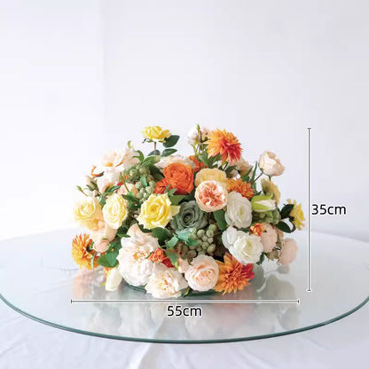 Mauve Wedding Reception Flower Ball Table Centerpieces Restaurant Dinner Table Decor