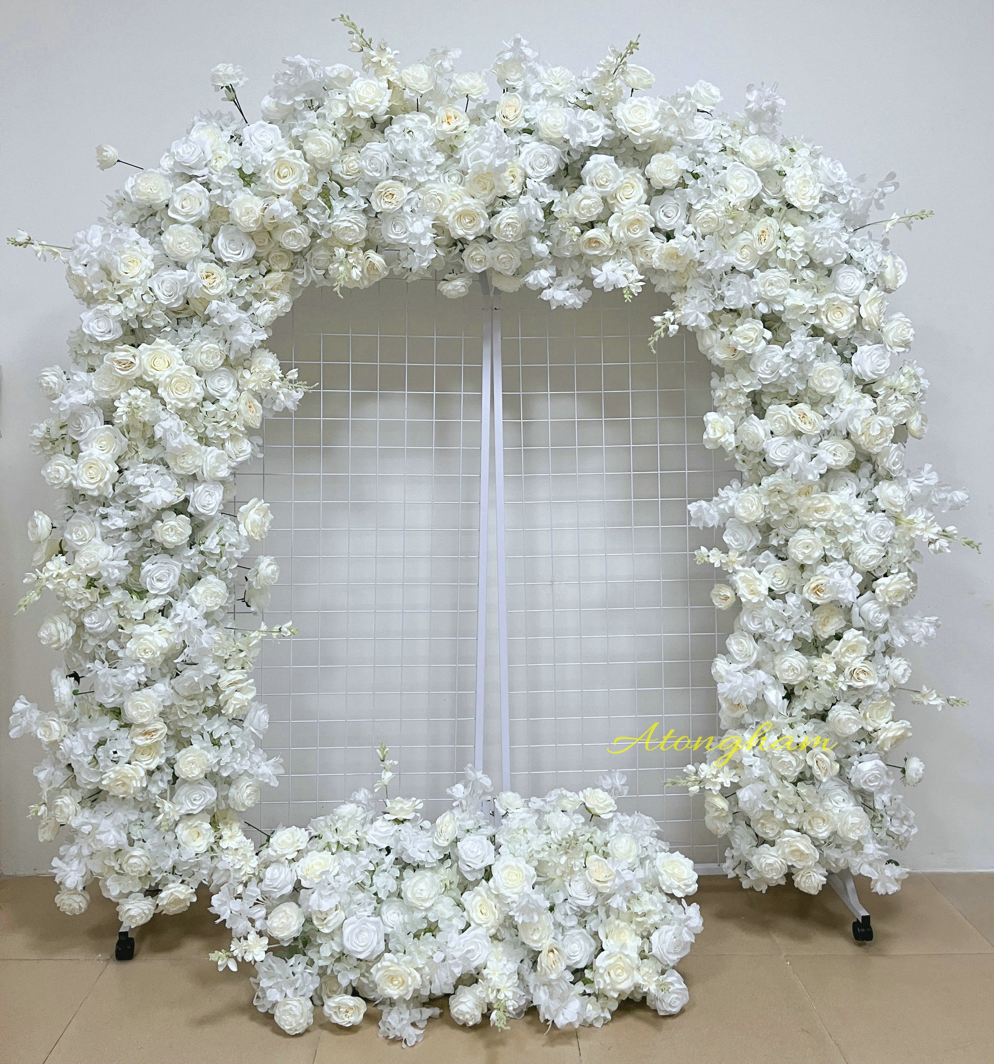 Cream artificial arch flower garland wedding decor