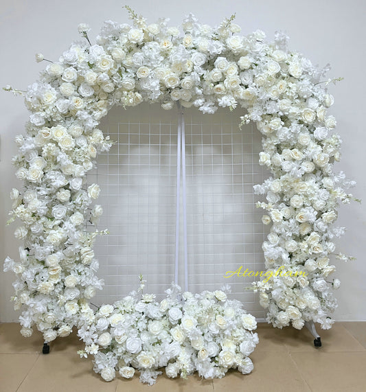 Cream artificial arch flower garland wedding decor