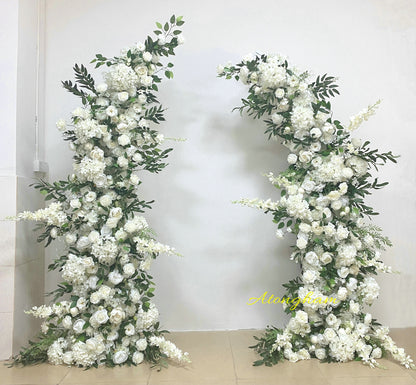 Custom ivory rose and peony wedding arch flowers
