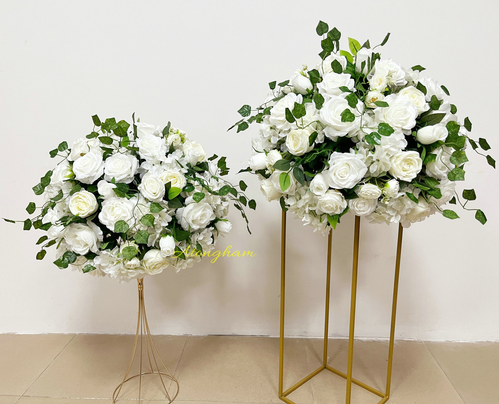 DIY artificial ivory floral ball for elegant table decor