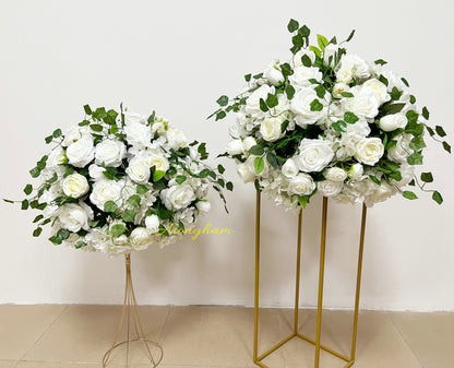 DIY artificial ivory floral ball for elegant table decor