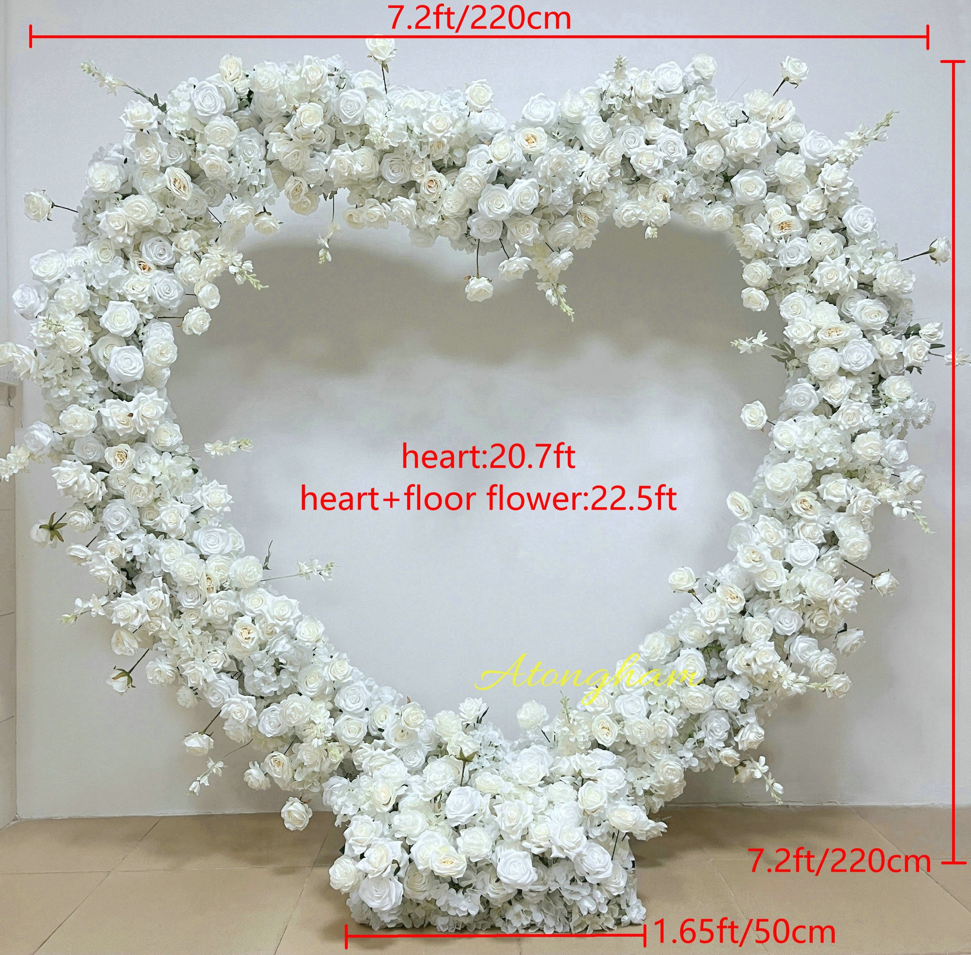 Romantic bridal shower floral backdrop decoration