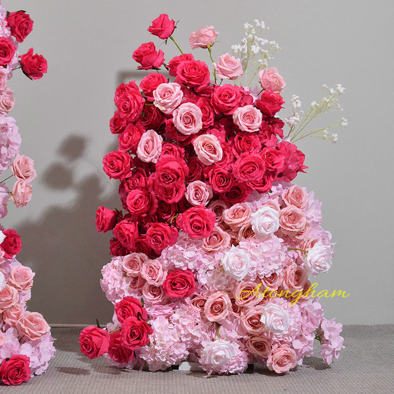 Wedding party backdrop decoration with bold flowers