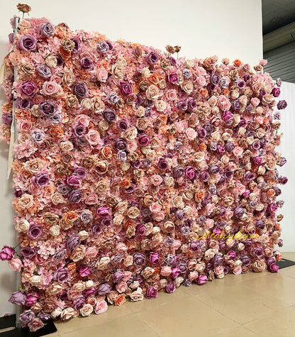 artificial 5D floral cloth backdrop in blush pink