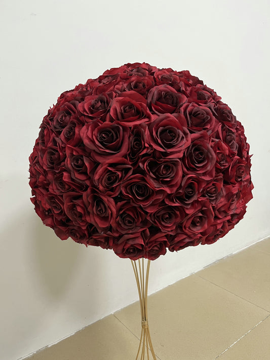 burgundy wedding table centerpiece for reception decor