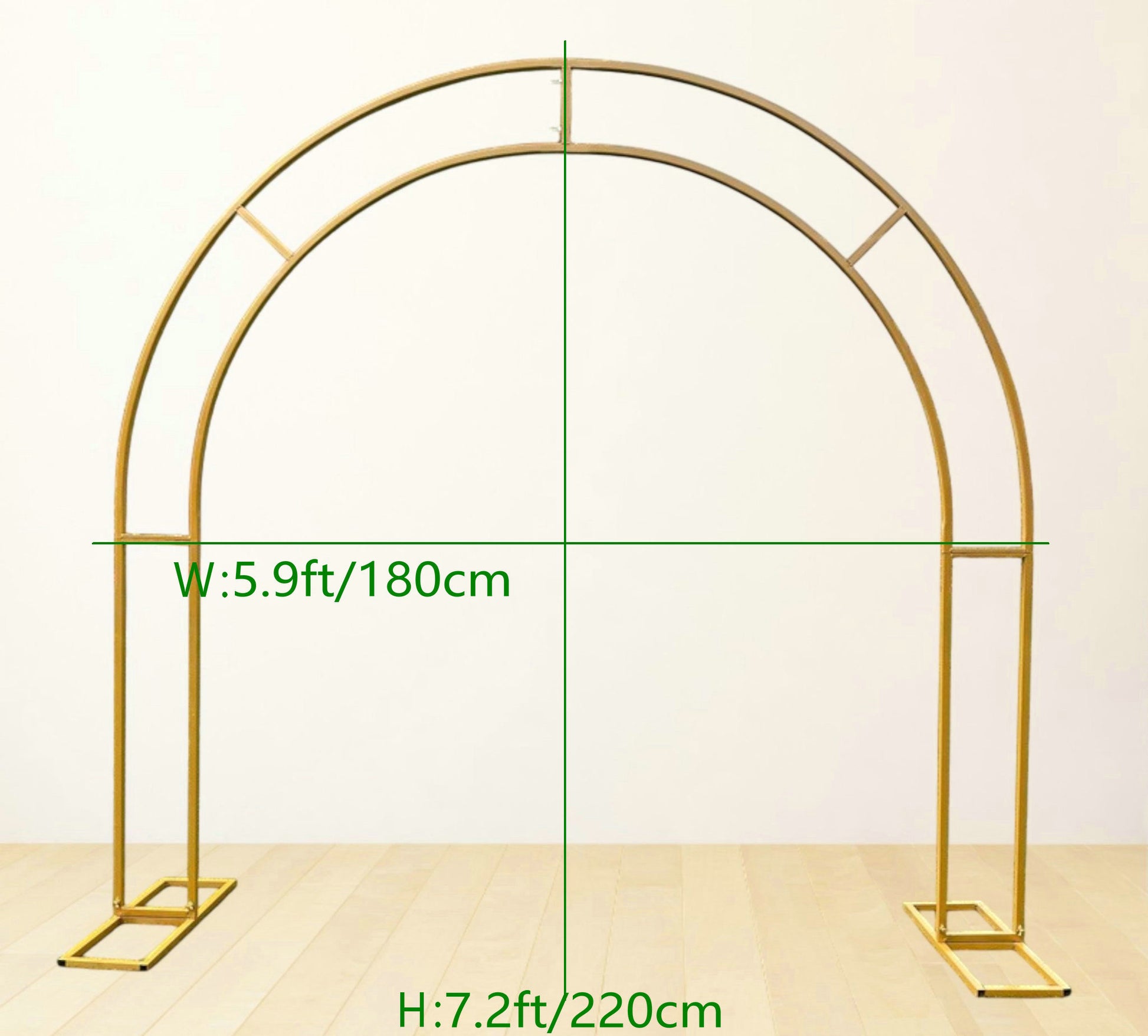 double pole arch flower stand with floral decoration