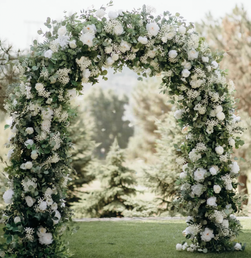 White Floral Archway Swag: Wedding Ceremony Flower, Garden Greenery Decor with Arch, Order for Kali Czekaj