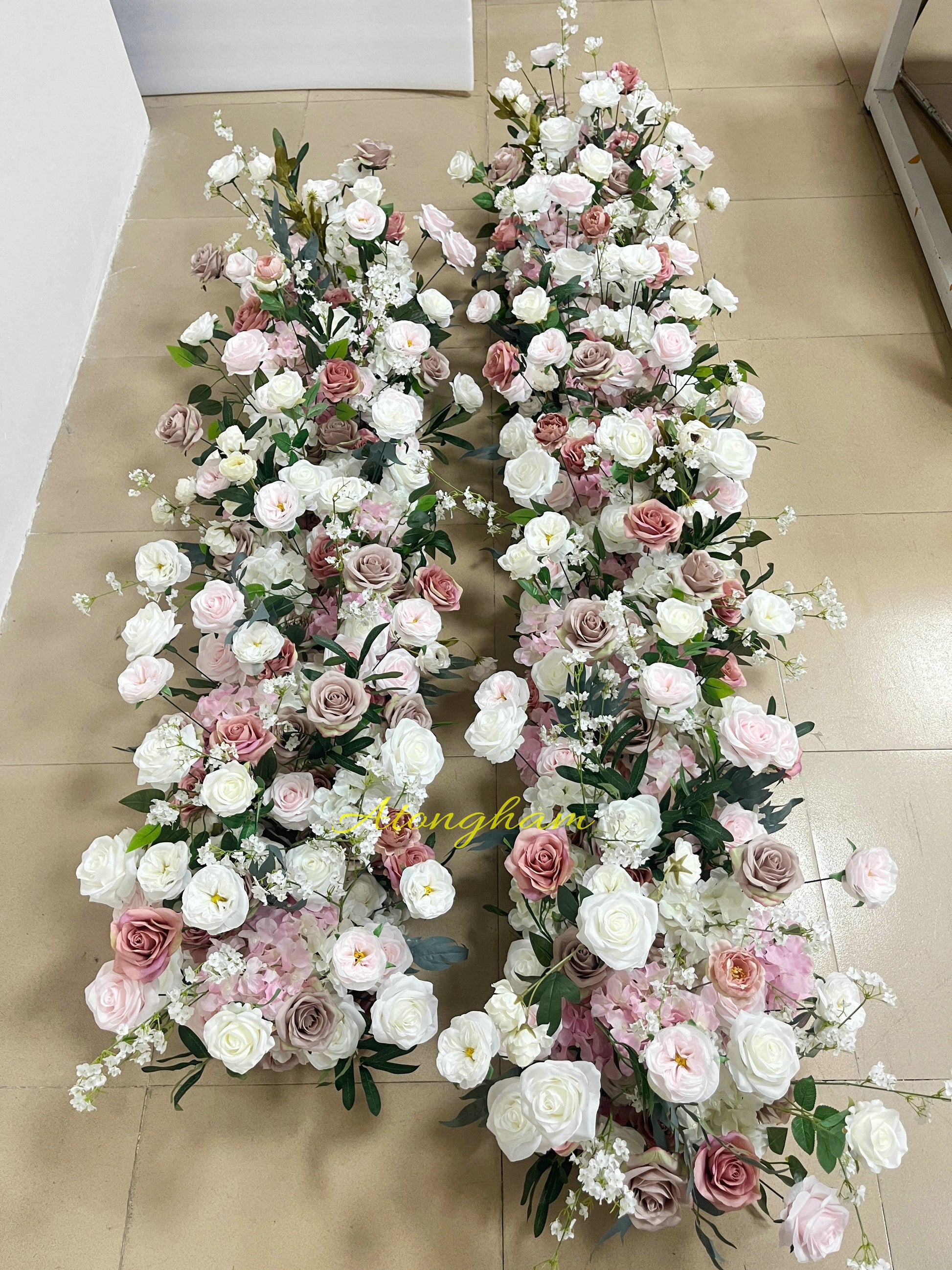 elegant artificial flower runner for ceremonies