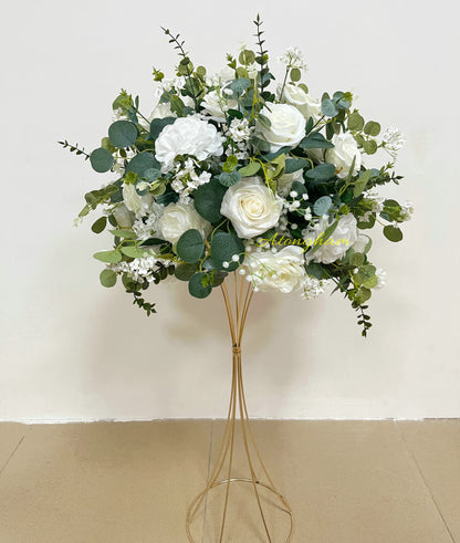 eucalyptus ivory flower ball wedding centerpiece