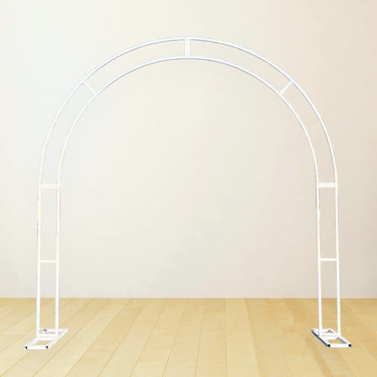 modern metal arch stand with flowers for wedding ceremony