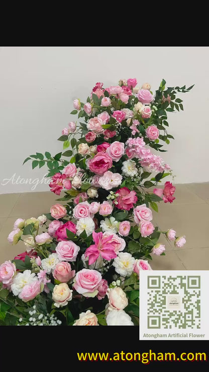 Pastel Pink Table Flower Runner Wedding Flower Garland Aisle Flower