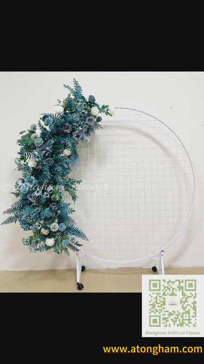 Haze Blue Artificial Flower Garland Dusty Blue Wedding Aisle Flower Arrangement Featured Wedding Background Decoration Flowers