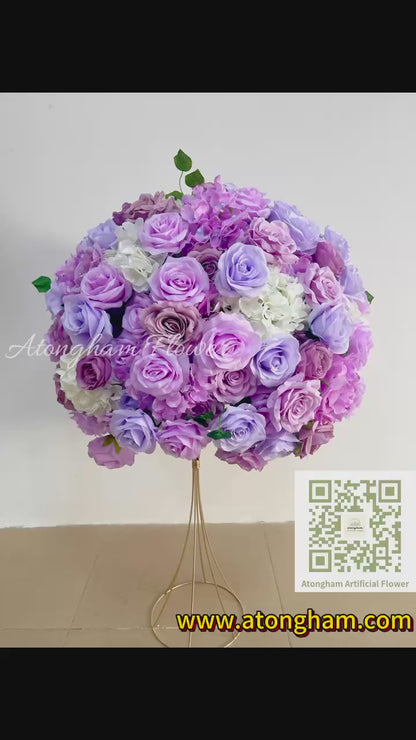 Mauve Wedding Reception Flower Ball Table Centerpieces Restaurant Dinner Table Decor