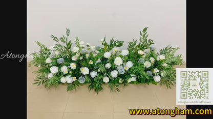 Dusty Blue Winter Wedding Floor Flower Aisle Flower Christmas New Year Decoration Floral