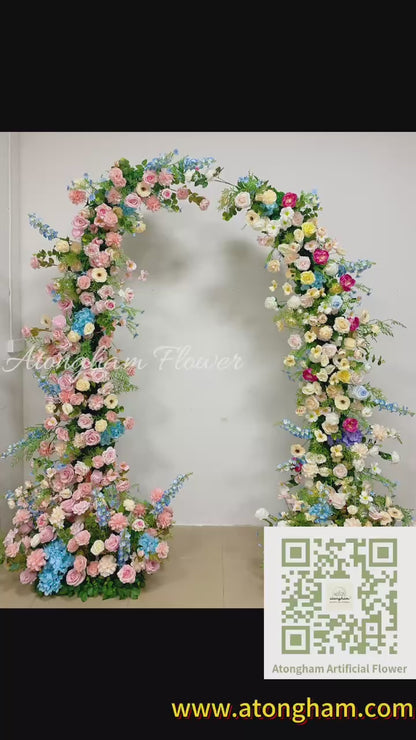 Spring Arch Flower 5D Artificial Colorful Flower Arrangement Outdoor Wedding Garden Decoration