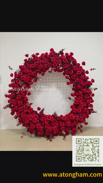 Circle Arch Red Rose Flower Garland Articial Wedding Decoration Flower Arrangement