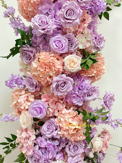 romantic purple flower backdrop decoration