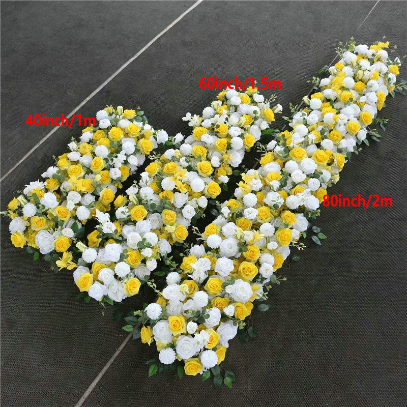 Hot Pink and Burnt Orange Rose Flower Row,Artificial Hang Flowers,Wedding Flower Table Runner,Business Party Decoration
