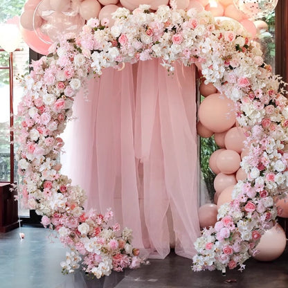 Baby Pink White Flowers Arrangement,Wedding Engagement Party Arch Flower,Photography Backdrop