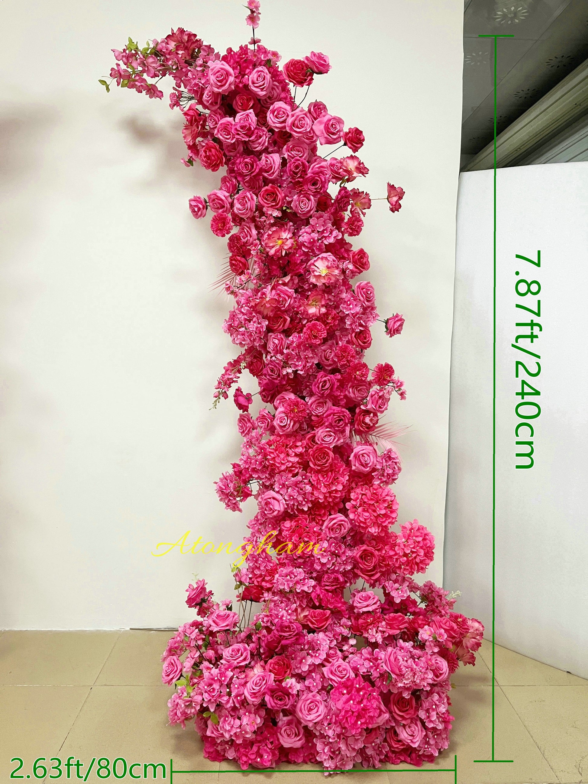stylish hot pink floral backdrop for weddings