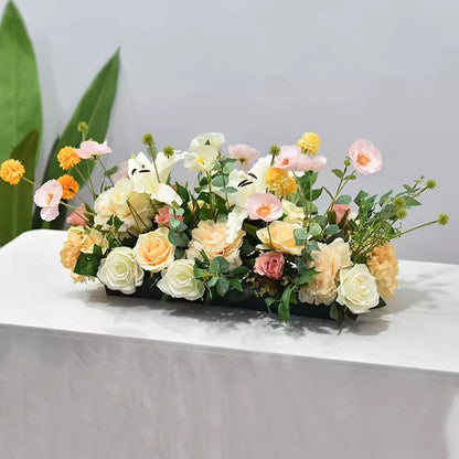 Artificial Light Pink Leaf Flower Runner,Wedding Floral Arrangement,Flower Row