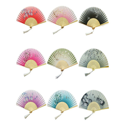 Rose Red Custom Text Floral Silk Folding Fans for Bridal Shower Floral Silk Fans Wedding Favors