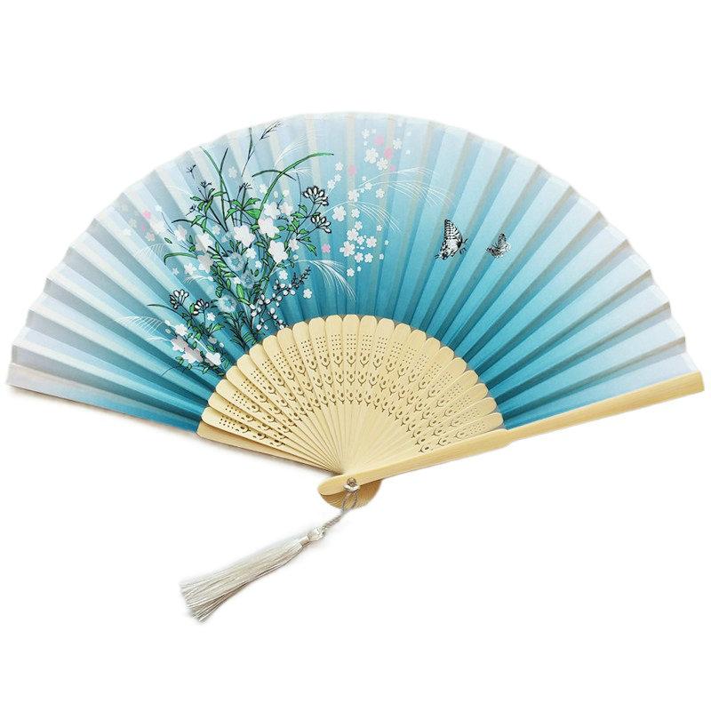 Rose Red Custom Text Floral Silk Folding Fans for Bridal Shower Floral Silk Fans Wedding Favors