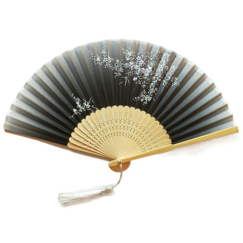 Rose Red Custom Text Floral Silk Folding Fans for Bridal Shower Floral Silk Fans Wedding Favors