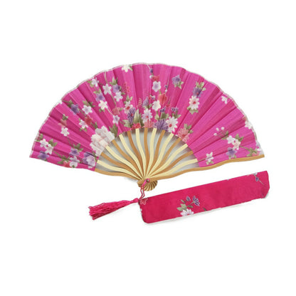 Custom Silk Bamboo Hand held Folded Fans for Bridal Shower Wedding Favors