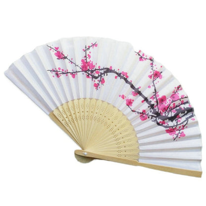 White Engraved Folding Fan Silk Floral Fans Wedding Favors Party Gifts