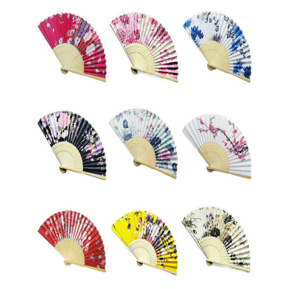 White Engraved Folding Fan Silk Floral Fans Wedding Favors Party Gifts