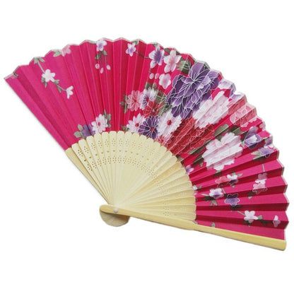 White Engraved Folding Fan Silk Floral Fans Wedding Favors Party Gifts
