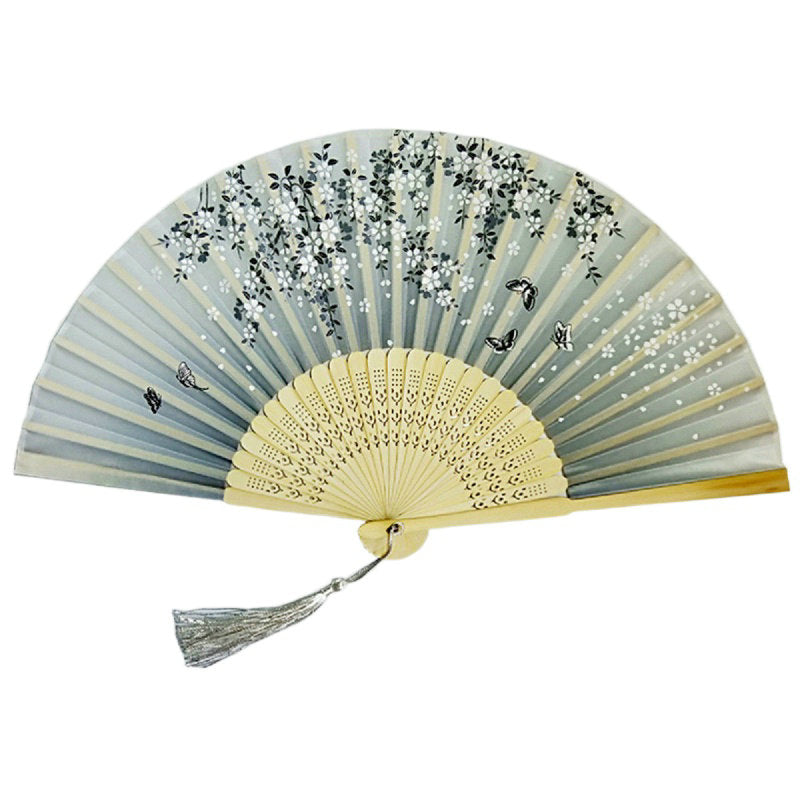 Custom Text Floral Silk Folding Fans,Bridal Shower Wedding Favors