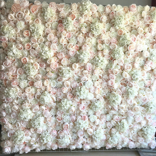 Ivory Champagne Rose Flower Wall Baby Shower Photography Props Wedding Flower Panel Backdrop