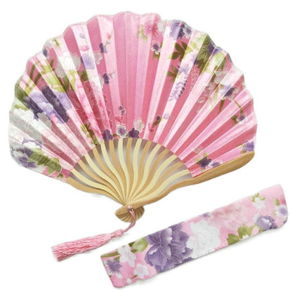 Lake Blue Engraved Folding Fans Silk Flower Fan Wedding Favors Party Gifts